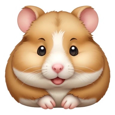 cute hamster with grimacing expression and stuffed cheeks sticker