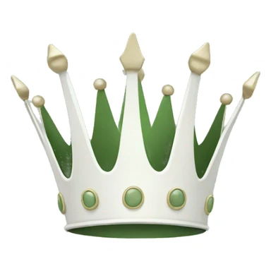 White and sage green crown sticker