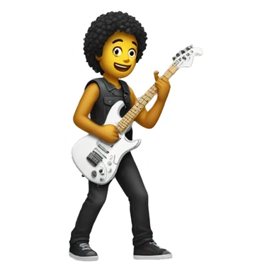 man playing electric guitar like he is playing a lead  sticker