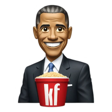 Barrack Obama with a KFC bucket sticker