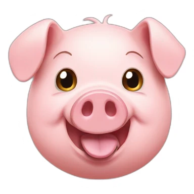 Pig making call with a mobile phone sticker