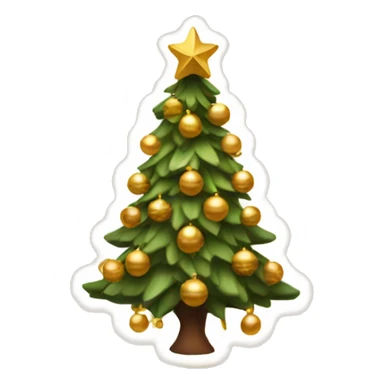 Christmas tree with gold and brown decoration  sticker