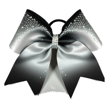 A black and gray ombre cheer bow with lots of rhinestones sticker