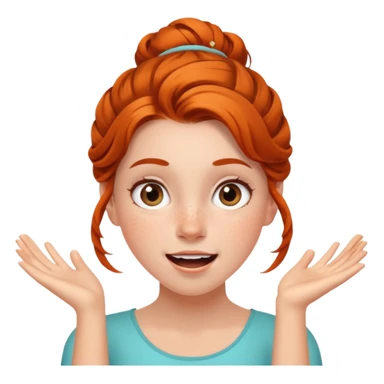 Excited girl with fair up-do can’t wait for something to happen sticker