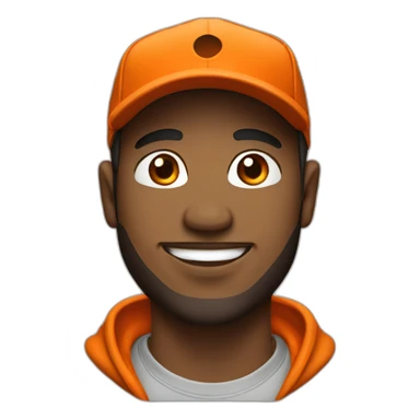 hooded dude with an orange baseball hat smiling sticker