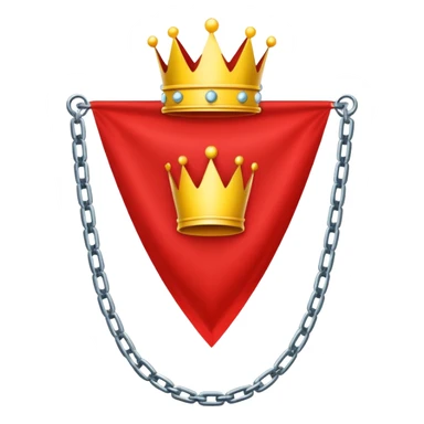 red flag with a crown over  with a yellow square chains inside sticker