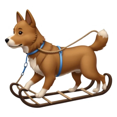 dog carrying sled sticker