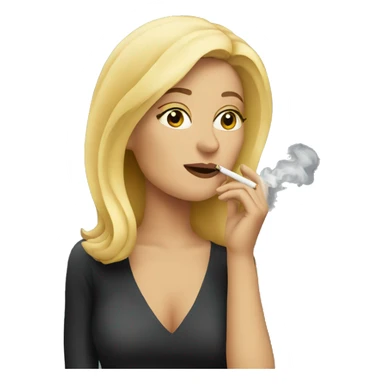 blonde woman smoking a cigarette   sticker