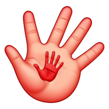 peach emoji with red hand print like a spankinging simple post spanking red mark  sticker