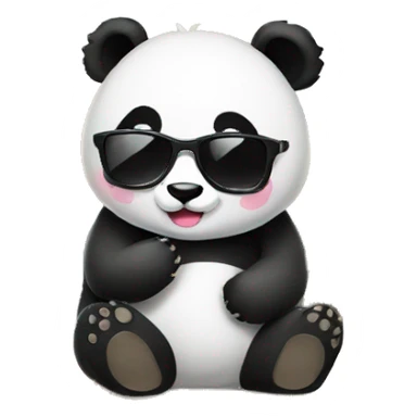 Panda with sunglass and sitting in classroom  sticker