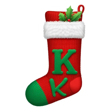 christmas socks with K sticker