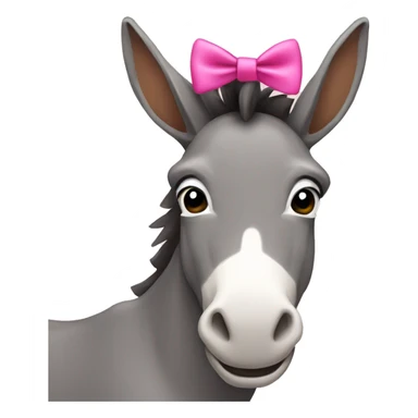 Donkey with a pink bow  sticker
