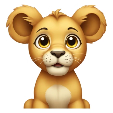 cute baby lion with big eyes sticker