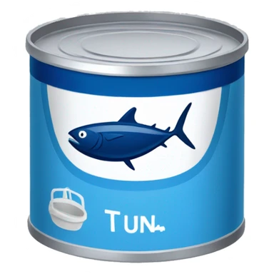  Blue can of tuna is a compact, cylindrical container designed to preserve and store tuna fish. sticker