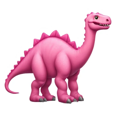 Giant pink dinosaur with  a bow sticker