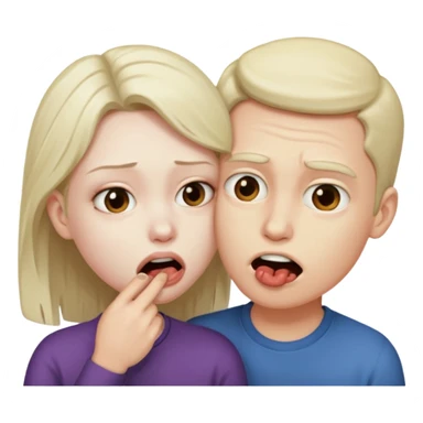 Emojie bites other emojie sheek sticker