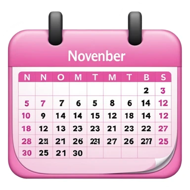 pink calendar of november 2025 in poppins text form sticker