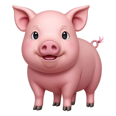 cinematic-[realistic pig]-realistic-full-body-standing-emoji,-tail-flicking-lazily,-head-tilted-dramatically,-sleek-[pink]-skin,-simplified-yet-realistic-focused-features,-highly-detailed,-glowing-with-an-almost-sarcastic-glow sticker