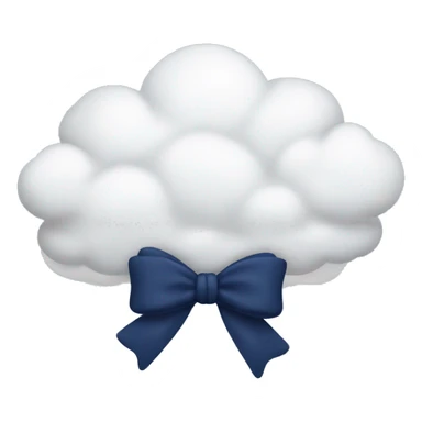 White cloud with a navy blue bow  sticker