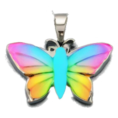 Baby blue chrome butterfly pendant rainbow sun dolphin glitter neon  sticker