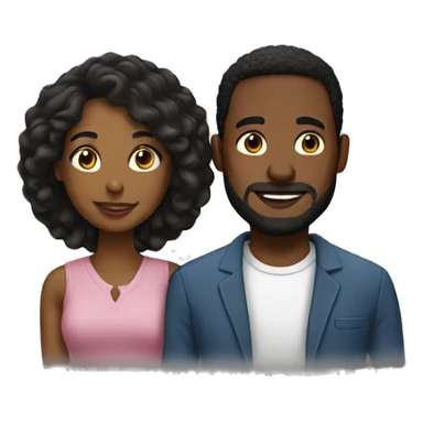 black couple love sticker