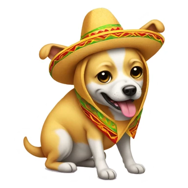 yellow cute dog dressed up as taco sticker