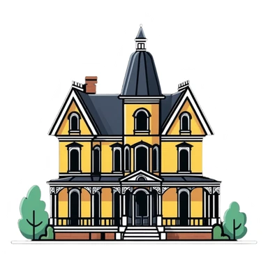 Victorian house under construction sticker