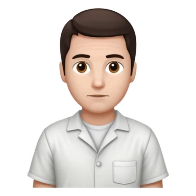 Steven Jay Russell with dark brown hair, white inmate outfit sticker