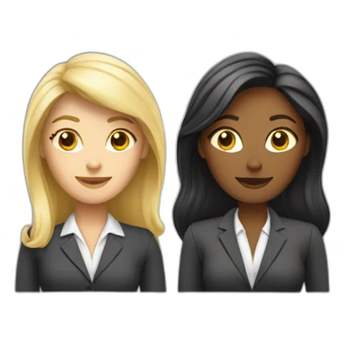 two white business women hr department in office sticker