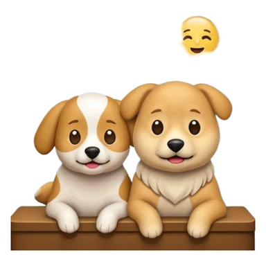 crea un emoji de buenas noches. Pon un texto : Buenas noches Javier y Tobi. Javier es una imagen de profesor y Tobi q sea imagen de un perro sticker