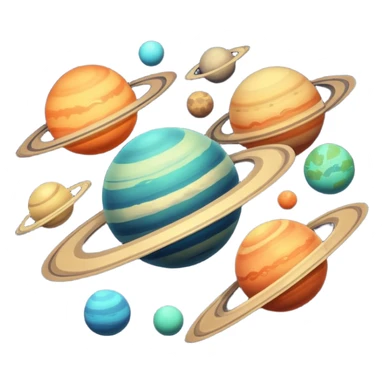 Vintage Planets comet streak motion blur sticker