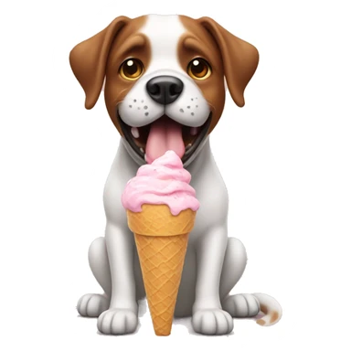 A dog eating ice cream sticker