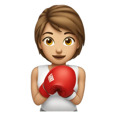 Emoji mujer enfadada con guantes de boxeo sticker