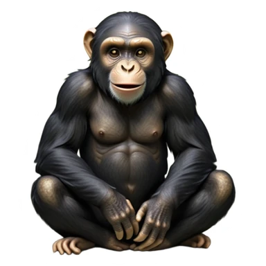 cinematic-chimpanzee-realistic-full-body-sitting-emoji,-long-powerful-arms-resting-on-its-knees,-expressive-dark-eyes-filled-with-intelligence-and-curiosity,-coarse-black-fur-textured-and-detailed,-softly-wrinkled-face-hinting-at-a-mischievous-smile,-slightly-open-mouth-showing-a-glimpse-of-teeth,-simplified-yet-realistic-focused-features,-highly-detailed,-glowing-with-a-warm-jungle-light

 sticker
