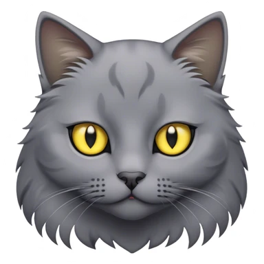 Gray cat with yellow eyes and black pupils sticker