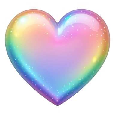 pastel heart with a rainbow sparkle sticker