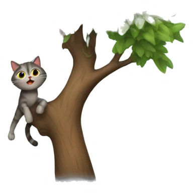Cat stuck in a tree sticker