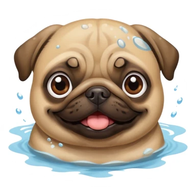 Pug  nadando sticker