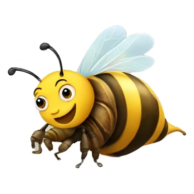 bee riding a snail sticker