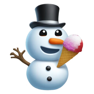 Snowman eating a snowcone looking horrified  sticker