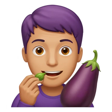 Guy eating eggplant  sticker