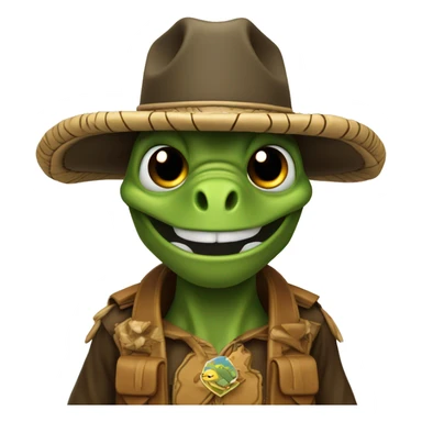 tortuga con sombrero vaquero sticker