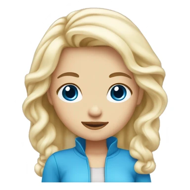 Blonde girl with blue eyes ￼ sticker