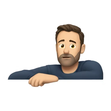 Exhausted Ben Affleck smoking on a balcony sticker