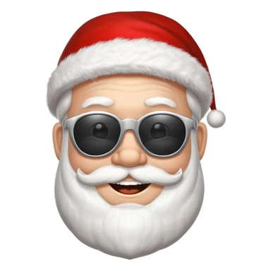 santa klaus with sunglasses with big smile sticker