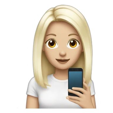 white women black hair with smartphone sticker