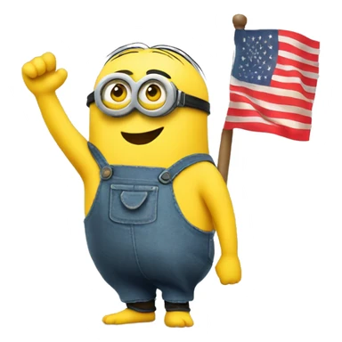 Cute minion waving Chinese flag sticker