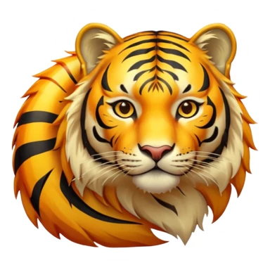 Gold tiger holding a sun ☀️🐯 sticker