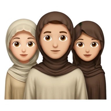 1 man with short hair and 3 veiled women sticker