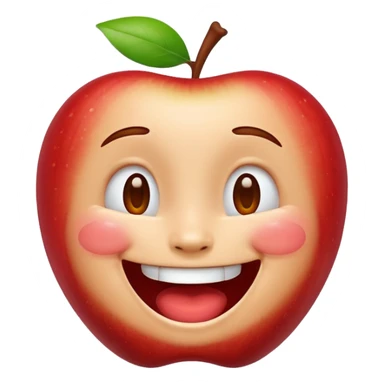 laughing face emoji, joyful and expressive, apple style sticker